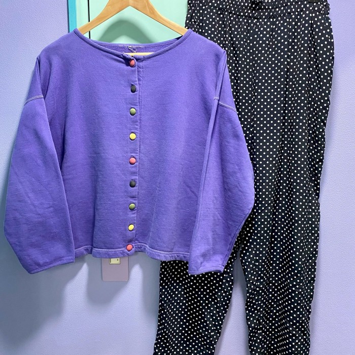 used／purple sweat cardigan | Vintage.City 古着屋、古着コーデ情報を発信