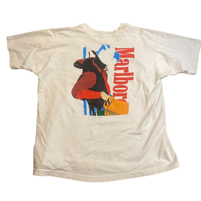 ビンテージ 90年代 マルボロ ポケット Tシャツ XL ホワイト | Vintage.City