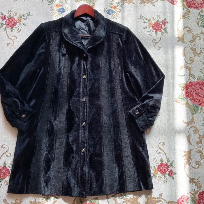 vintage velour coat jacket | Vintage.City 古着屋、古着コーデ情報を発信