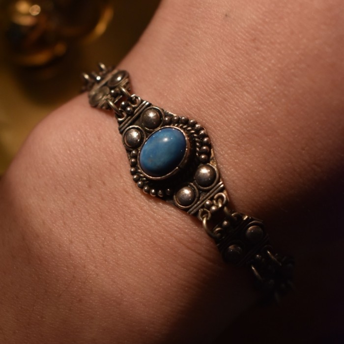 Vintage silver × blue stone bracelet | Vintage.City 빈티지숍, 빈티지 코디 정보