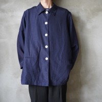 Unknown / Navy Color Poly Shirt / ネイビーカラーシャツ | Vintage.City 빈티지숍, 빈티지 코디 정보