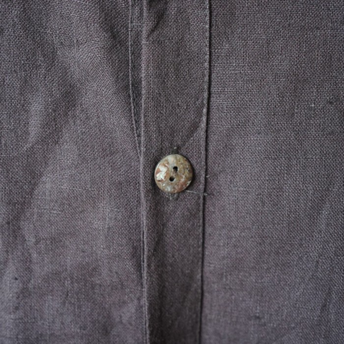 FLAX / Brown Color Linen Shirt / フラックス ブラウンカラー リネンシャツ | Vintage.City 古着屋、古着コーデ情報を発信