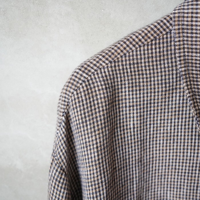 FLAX / Brown check Linen Shirt / フラックス ブラウンチェック リネンシャツ | Vintage.City 古着屋、古着コーデ情報を発信