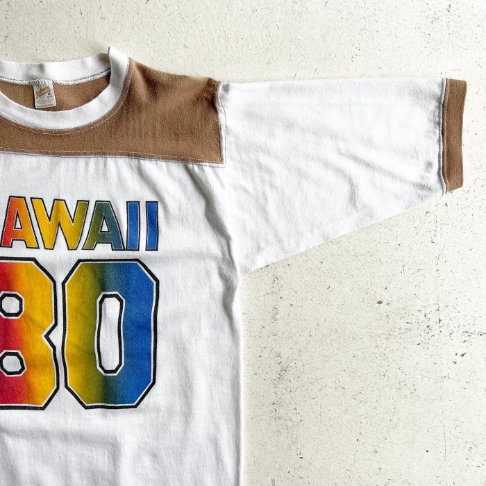 1980s Sportswear Football Tee "HAWAII 80"MADE IN USA 【M】 | Vintage.City 빈티지숍, 빈티지 코디 정보