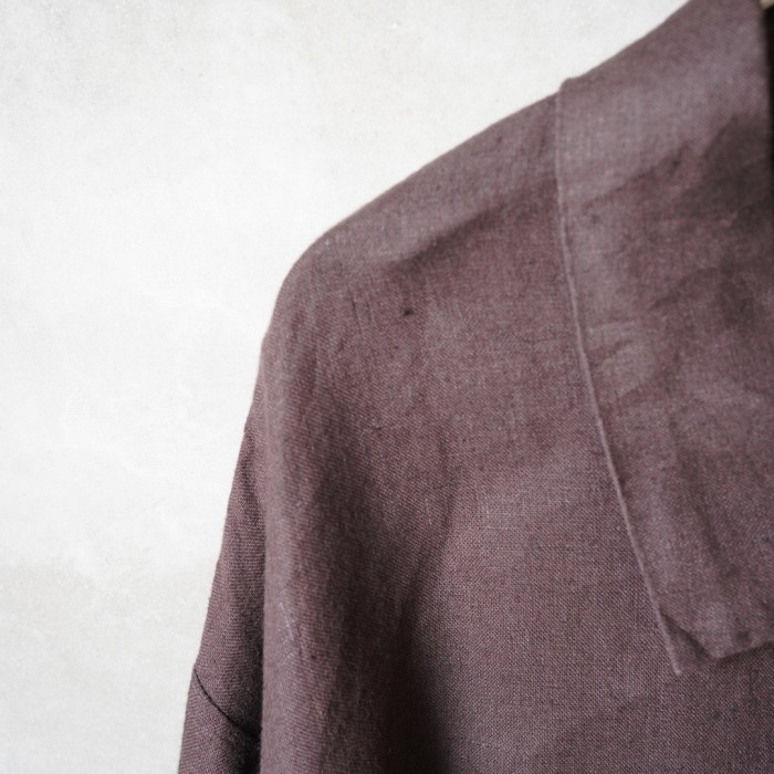 FLAX / Brown Color Linen Shirt / フラックス ブラウンカラー リネンシャツ | Vintage.City 古着屋、古着コーデ情報を発信