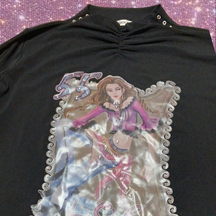 Y2K Gothic/ McBling/Fairy grunge  "FASHION PARK"   Bohemian anime girl graphic tops | Vintage.City 古着屋、古着コーデ情報を発信