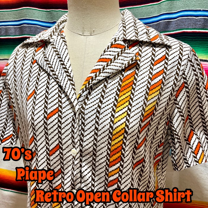 70’s Piape レトロ オープンカラー シャツ | Vintage.City 古着屋、古着コーデ情報を発信