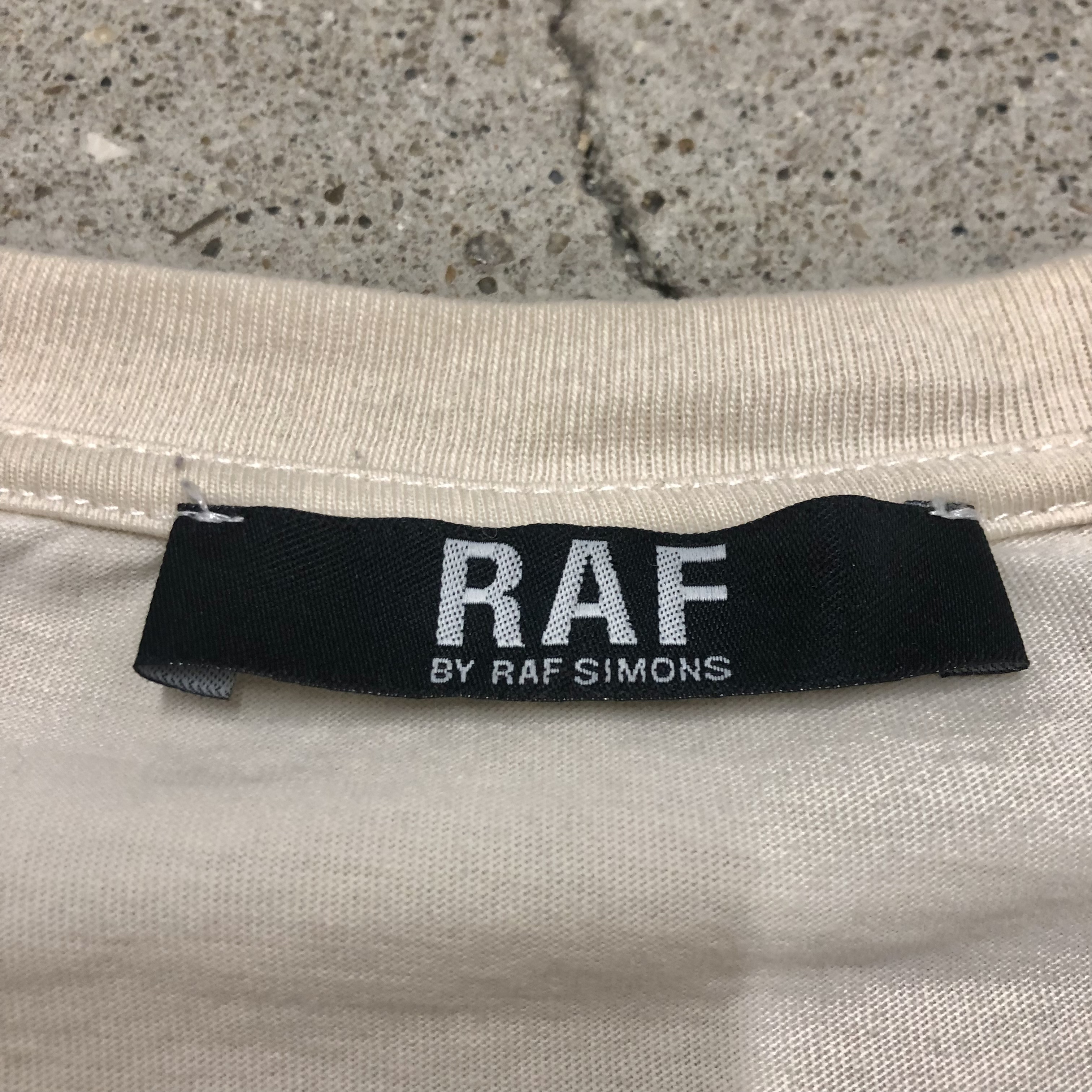 RAF BY RAF SIMONS/Patchwork Tee/S/パッチワーク/安全ピン/Tシャツ