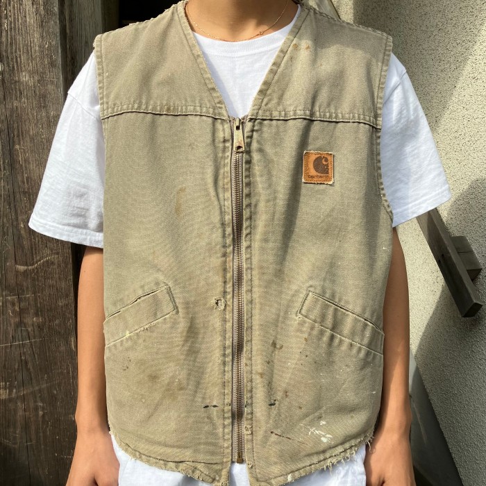 Carhartt work vest / sand Large | Vintage.City 古着屋、古着コーデ情報を発信