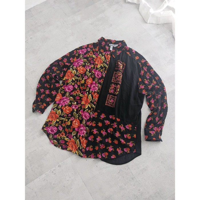 Flower pattern rayon shirt | Vintage.City 古着屋、古着コーデ情報を発信