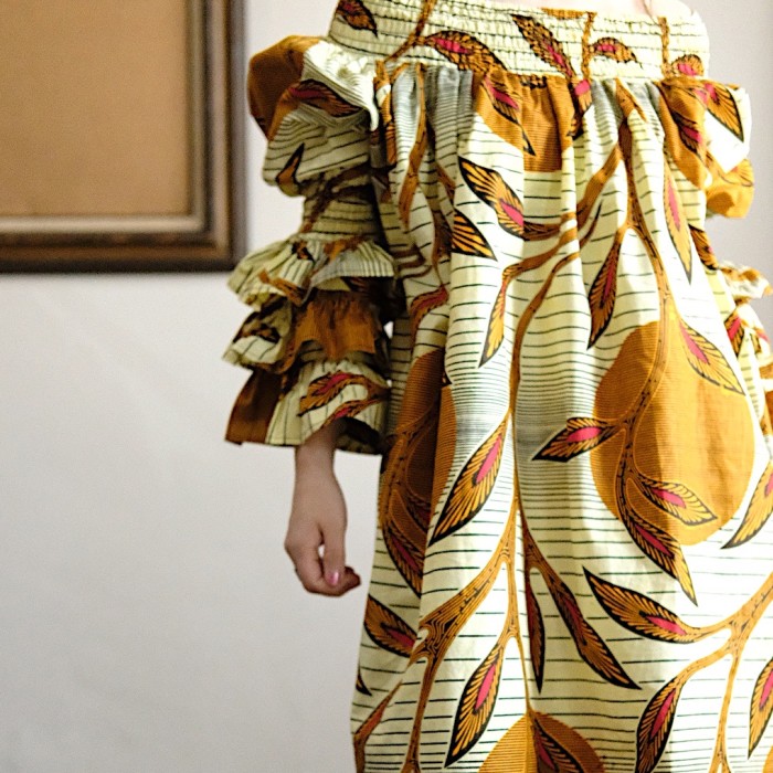 Batik dress yellow | Vintage.City 古着屋、古着コーデ情報を発信
