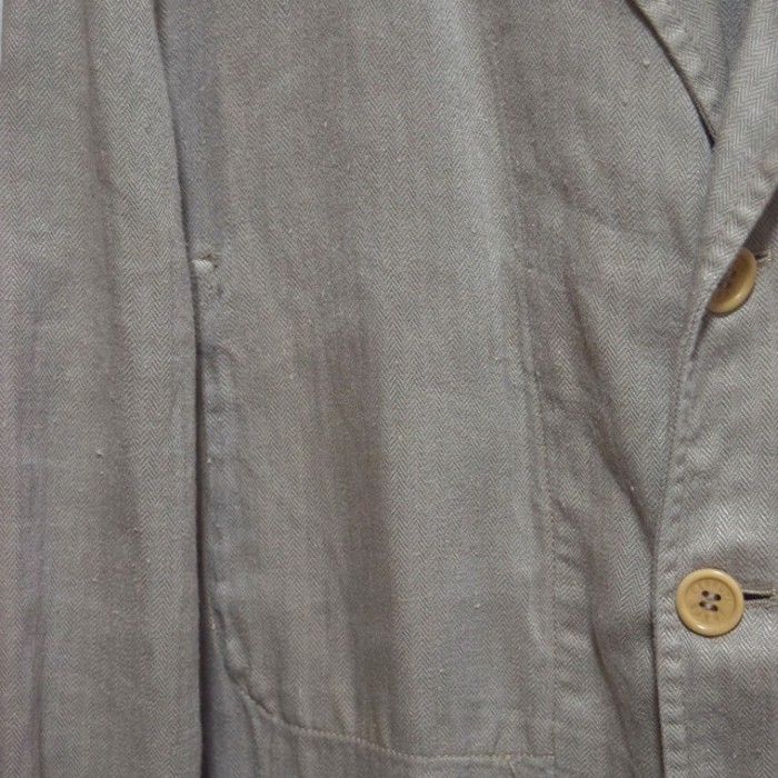 90s " cerruti " 100% linen herringbone shirts work half coat | Vintage.City 빈티지숍, 빈티지 코디 정보