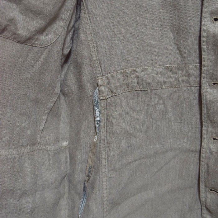 90s " cerruti " 100% linen herringbone shirts work half coat | Vintage.City 빈티지숍, 빈티지 코디 정보