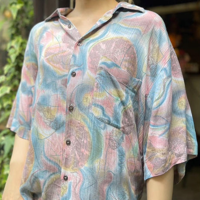 Men’s multi color crazy pattern shirt | Vintage.City 古着屋、古着コーデ情報を発信
