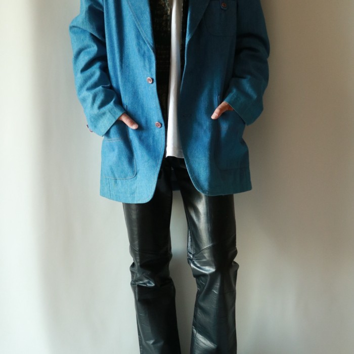 Vintage 70s blue tailored jacket | Vintage.City 古着屋、古着コーデ情報を発信
