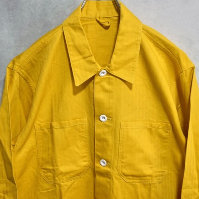 old " euro work " herringbone cotton coverall jacket | Vintage.City 빈티지숍, 빈티지 코디 정보