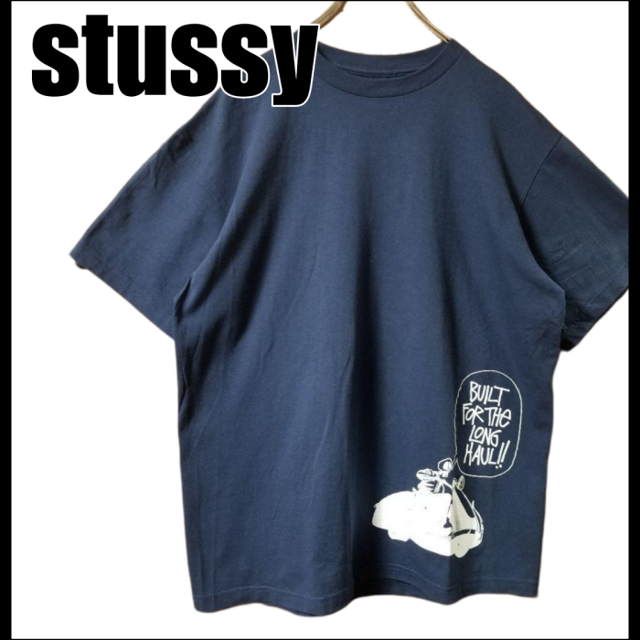 00s stussy ステューシー スカルデザイン Tシャツ 半袖 ネイビー