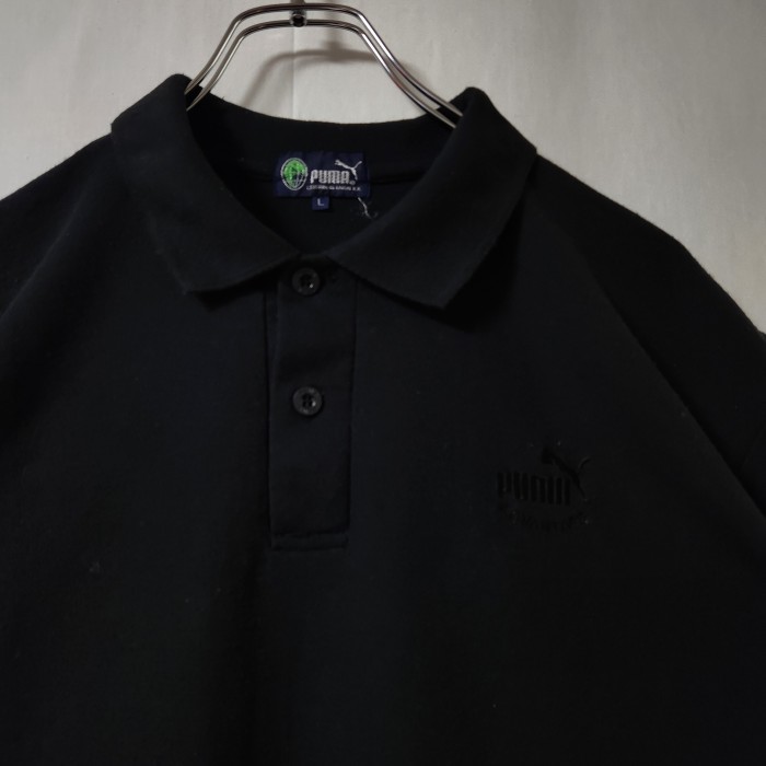 PUMA　プーマ　ポロシャツ　ワンポイント 刺繍デザイン　黒　サイズL | Vintage.City 古着屋、古着コーデ情報を発信