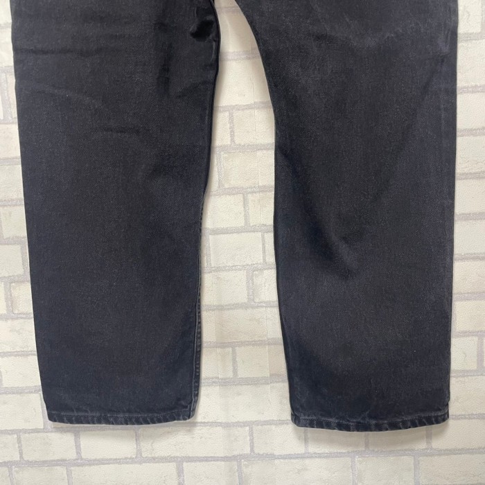 【W42×L32】wrangler   ブラックデニムパンツ　革パッチ | Vintage.City 古着屋、古着コーデ情報を発信
