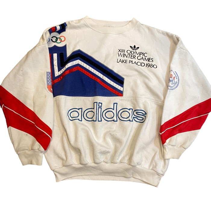 ビンテージ 80年代 アディダス オリンピック スウェット ホワイト