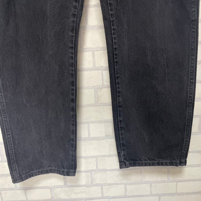 【W40×L32】wrangler   ブラックデニムパンツ　革パッチ | Vintage.City 古着屋、古着コーデ情報を発信