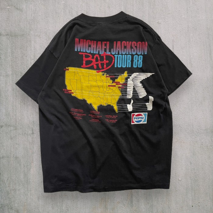 1988年　マイケルジャクソン　BADツアーTシャツ　LラップT