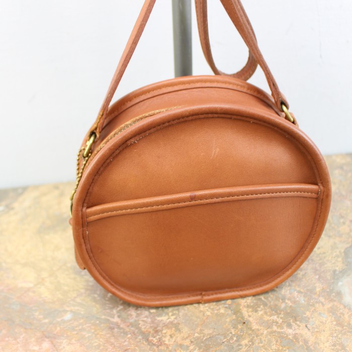 OLD COACH ROUND TYPE LEATHER SHOULDER BAG MADE IN USA/オールド ...