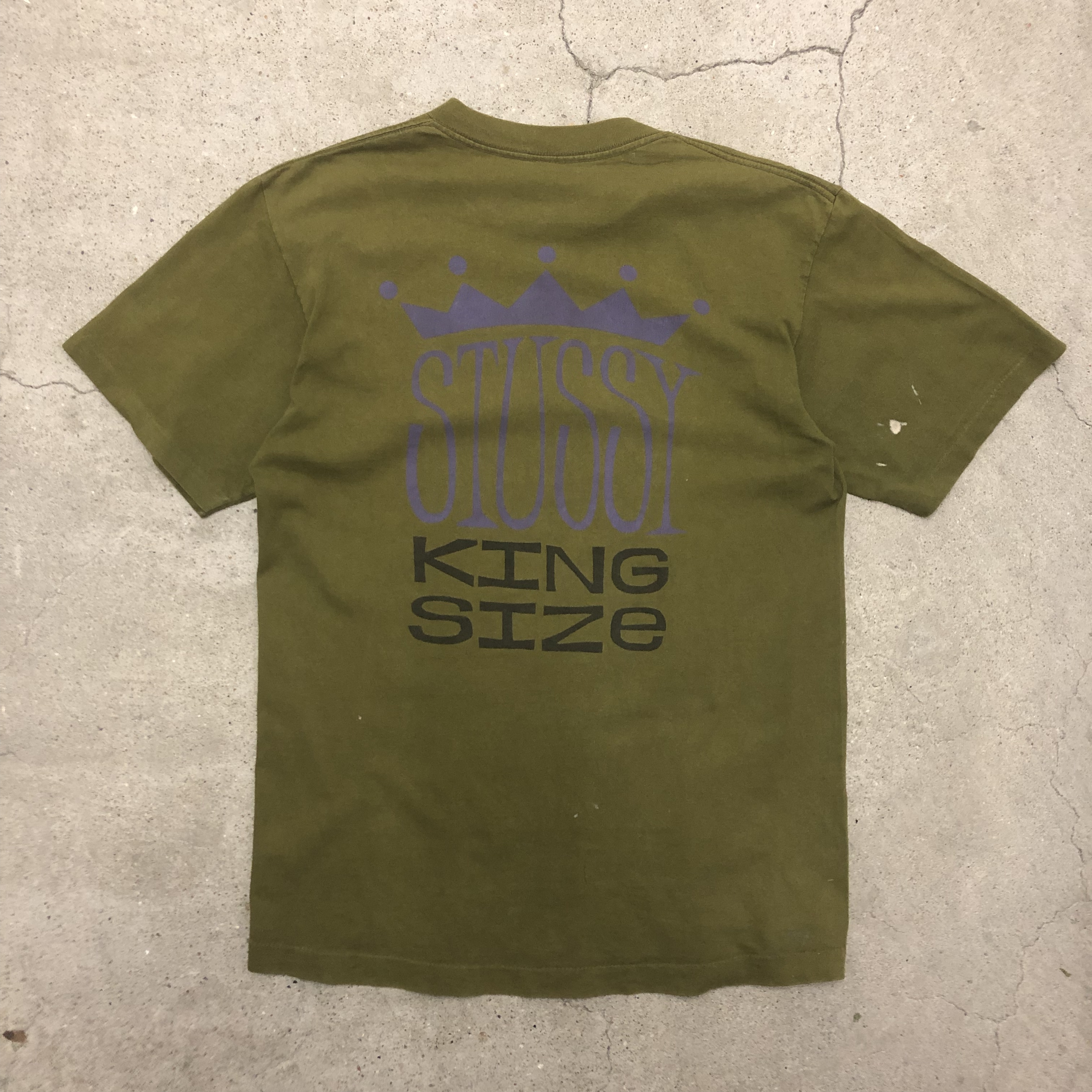 80s OLD STUSSY/KING SIZE Tee/USA製/黒タグ/L/キングサイズプリント/T 