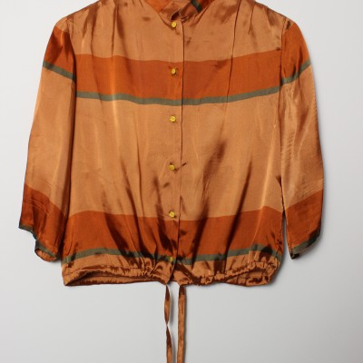 Orange Brown / Border Short Top | Vintage.City Vintage Shops, Vintage Fashion Trends