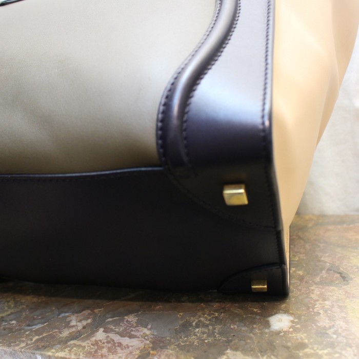 CELINE LAGGAGE MINI SHOPPER BICOLOR LEATHER HAND BAG MADE IN ITALY/セリーヌラゲージミニショッパーバイカラーレザーハンドバッグ | Vintage.City 古着屋、古着コーデ情報を発信