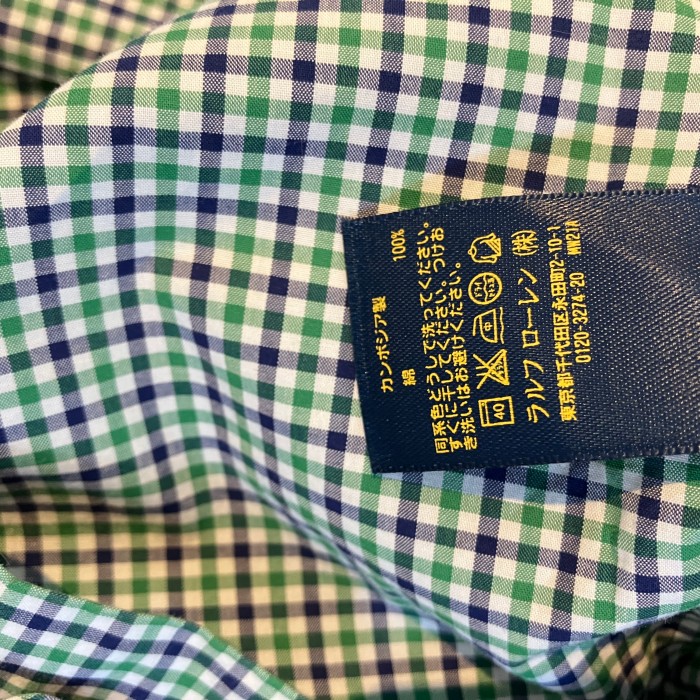 Ralph Lauren ラルフローレン BDシャツ チェック 青×緑 Sサイズ（８） | Vintage.City 古着屋、古着コーデ情報を発信