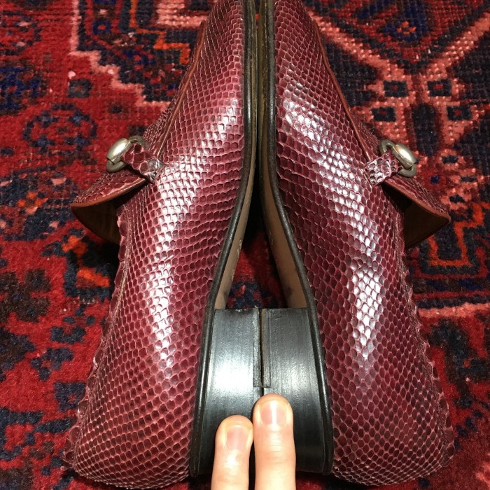 GUCCI PYSON LEATHER HORSE BIT LOAFER MADE IN ITALY/グッチパイソンレザーホースビットローファー | Vintage.City 古着屋、古着コーデ情報を発信
