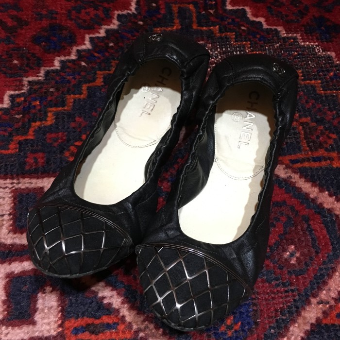 CHANEL COCO MARC LEATHER BALLET SHOES PETANKO PUMPS MADE IN ITALY/シャネルココマークレザーバレエシューズペタンコパンプス | Vintage.City 古着屋、古着コーデ情報を発信