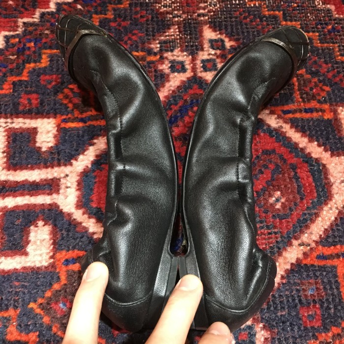 CHANEL COCO MARC LEATHER BALLET SHOES PETANKO PUMPS MADE IN ITALY/シャネルココマークレザーバレエシューズペタンコパンプス | Vintage.City 古着屋、古着コーデ情報を発信