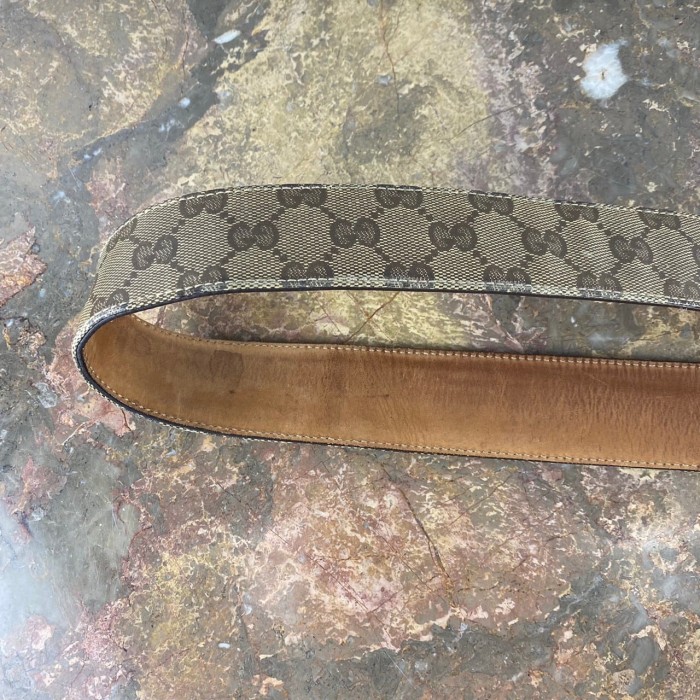 GUCCI GG PATTERNED LOGO BUCKLE LEATHER BELT MADE IN ITALY/グッチインターロッキングGG柄ロゴバックルレザーベルト | Vintage.City Vintage Shops, Vintage Fashion Trends