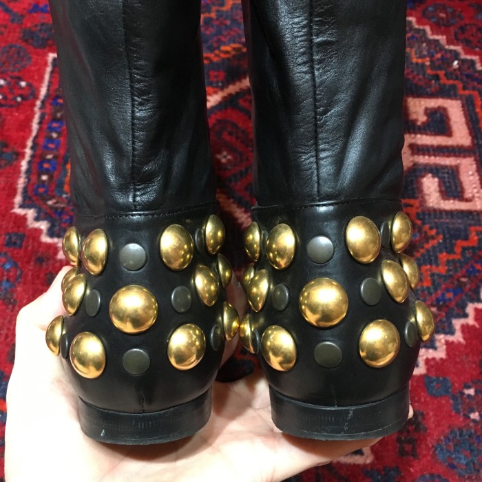 GUCCI STUDDED LEATHER BOOTS MADE IN ITALY/グッチスタッズレザーブーツ | Vintage.City 古着屋、古着コーデ情報を発信