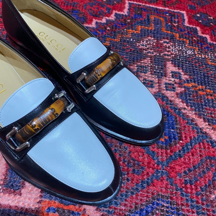 GUCCI BICOLOR BAMBOO LEATHER HORSE BIT LOAFER MADE IN ITALY/グッチバイカラーバンブーレザーホースビットローファー | Vintage.City 古着屋、古着コーデ情報を発信
