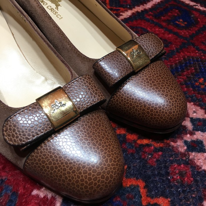 TANINO CRISCI LOGO LEATHER PUMPS MADE IN ITALY/タニノクリスチーロゴレザーパンプス | Vintage.City 古着屋、古着コーデ情報を発信