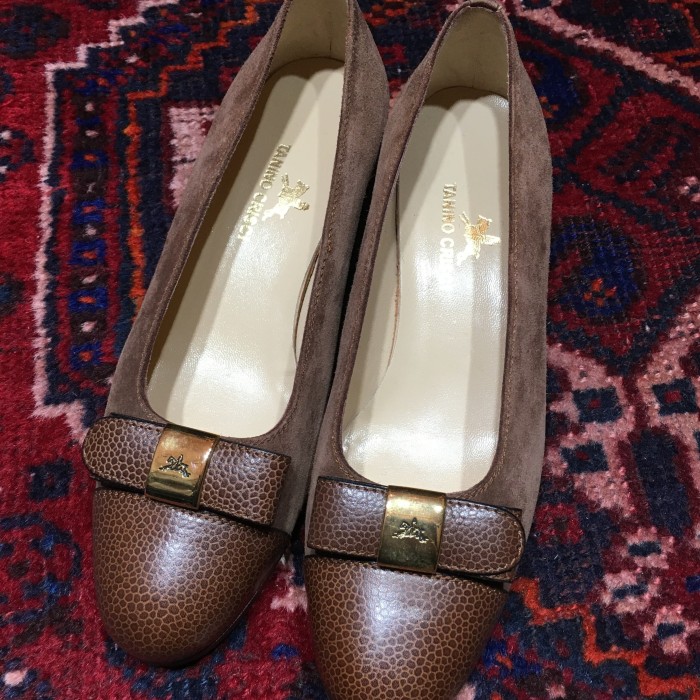 TANINO CRISCI LOGO LEATHER PUMPS MADE IN ITALY/タニノクリスチーロゴレザーパンプス | Vintage.City 빈티지숍, 빈티지 코디 정보