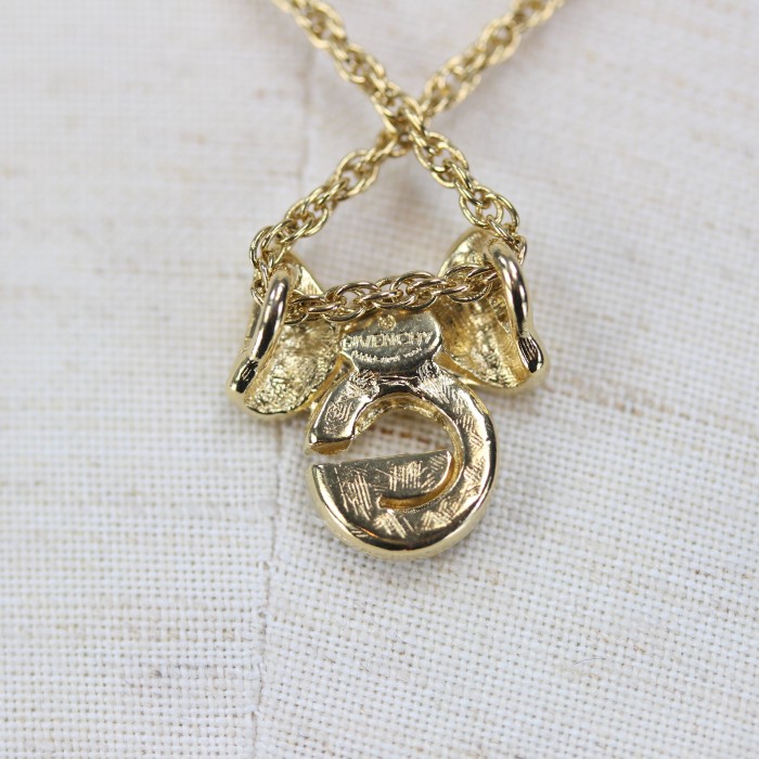 GIVENCHY CLEAR STONE RIBBON DESIGN NECKLACE/ジバンシィクリア 