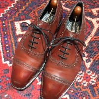 WILD SMITH LEATHER QUARTER BLOGUE SHOES MADE IN ENGLAND/ワイルドスミスレザークォーターブローグシューズ（パンチドキャップトゥ） | Vintage.City 古着屋、古着コーデ情報を発信