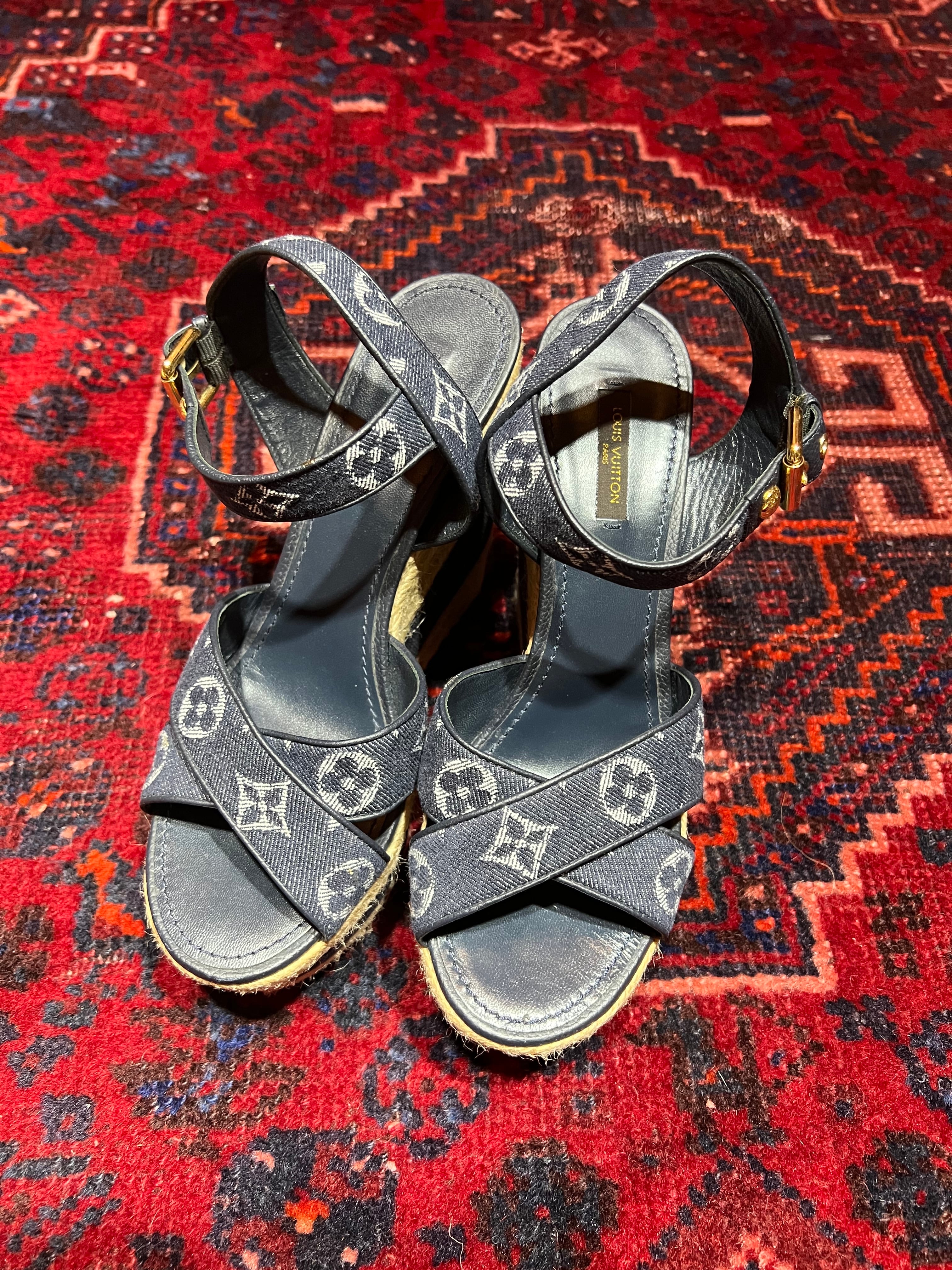 LOUIS VUITTON LOGO STRAP SANDALS CL MADE IN ITALY/ルイヴィトン
