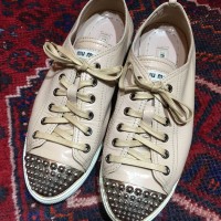 MIUMIU METAL LEATHER SNEAKER MADE IN SELBIA/ミュウミュウメタル切替スニーカー | Vintage.City 古着屋、古着コーデ情報を発信
