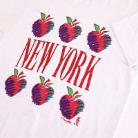 90s USA Apple NEW YORK Art Graphic T-Shirt Size L | Vintage.City 古着屋、古着コーデ情報を発信