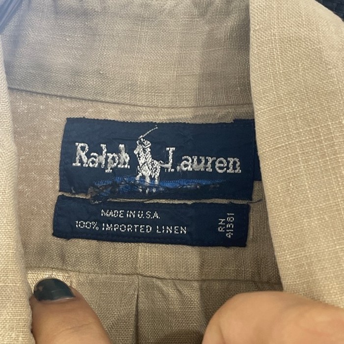90s " polo ralph lauren " 100% linen BD shirts | Vintage.City 古着屋、古着コーデ情報を発信