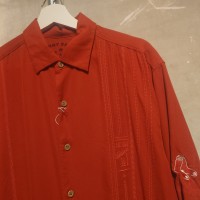1463 TOMMYBAHAMA(トミーバハマ)半袖シルクシャツ　レッド　Mサイズ | Vintage.City ヴィンテージ 古着