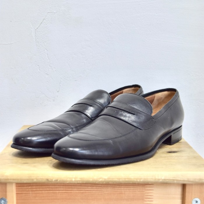" a.testoni " black leather loafer | Vintage.City 古着屋、古着コーデ情報を発信