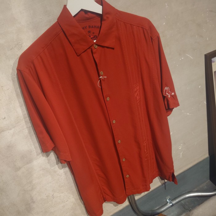 1463 TOMMYBAHAMA(トミーバハマ)半袖シルクシャツ　レッド　Mサイズ | Vintage.City 빈티지숍, 빈티지 코디 정보