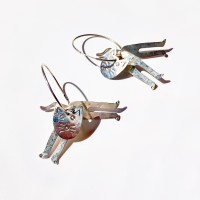 Vintage Mexican Jewelry Silver 925 Cat Hoop Earrings | Vintage.City 빈티지숍, 빈티지 코디 정보