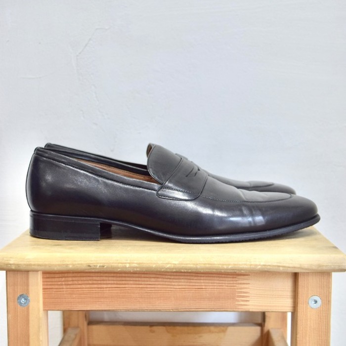 " a.testoni " black leather loafer | Vintage.City 빈티지숍, 빈티지 코디 정보